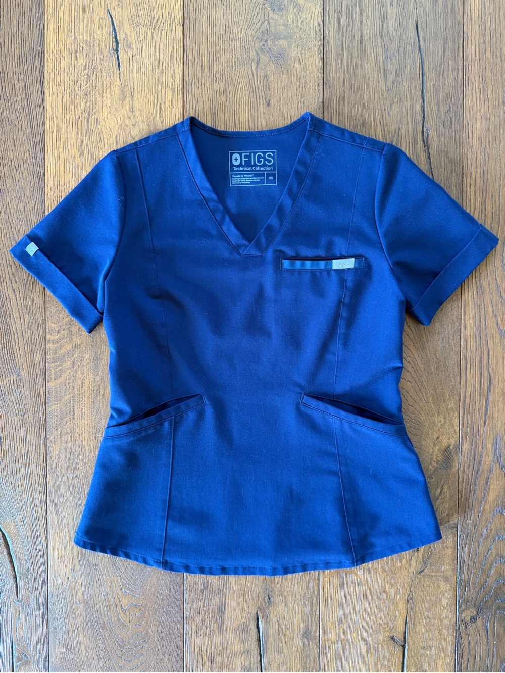 FIGS Women's Navy V-Neck Zinga scrub top